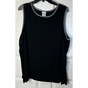 Jantzen Tank Women's Size 1X Black Wear Alone or as a Layering piece Poly/Rayon
